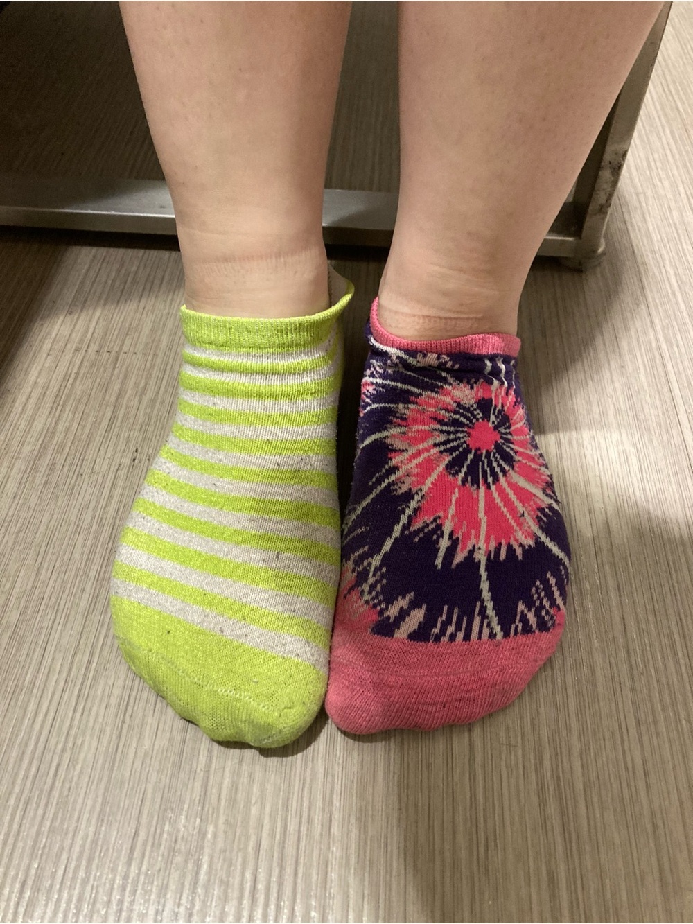 Women's No-Show Socks  - Green & Pink